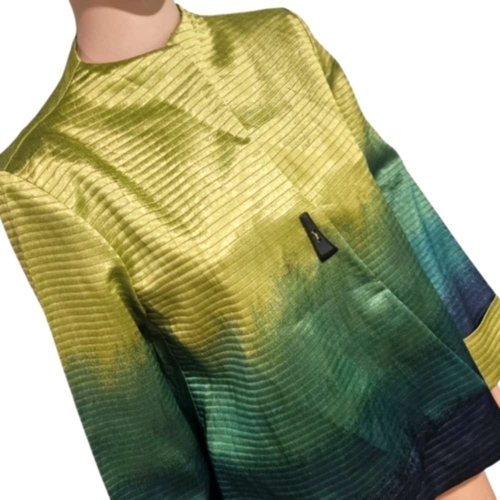 PATCHINGTON Ombre Satin Textured Single Button Jacket Medium.